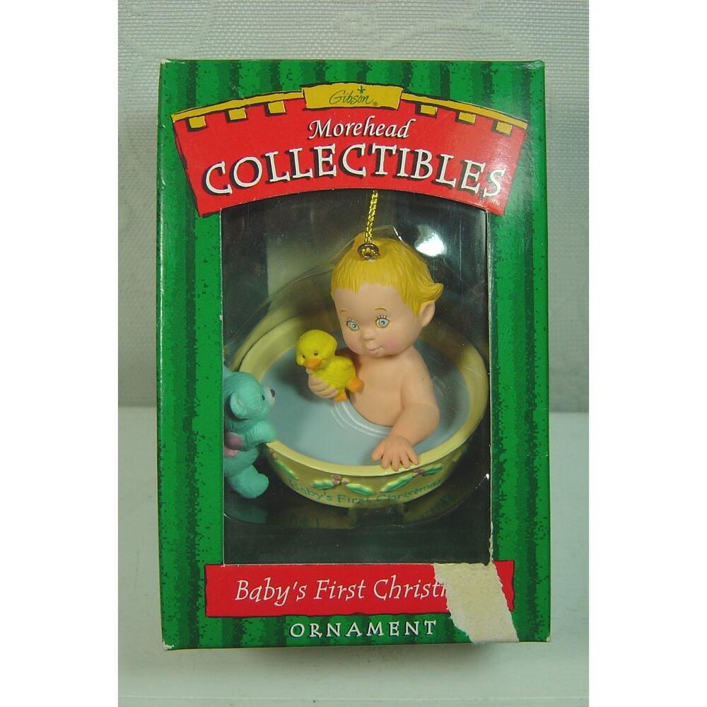 VINTAGE GIBSON GREETINGS MOREHEAD ORNAMENT-BABY'S FIRST CHRISTMAS--1998